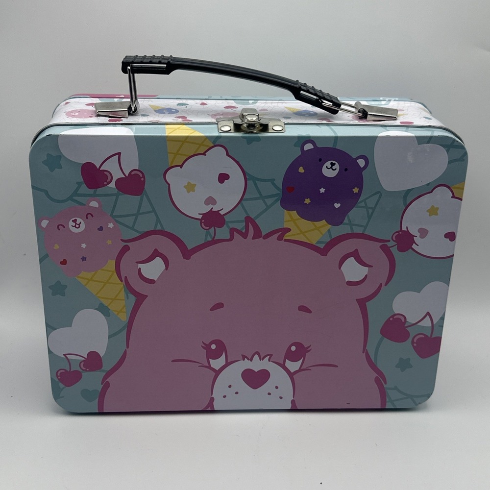 Care Bear Lunch Box Large Tin Tote Rare Find